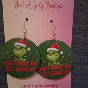 Grinch Christmas Earrings
